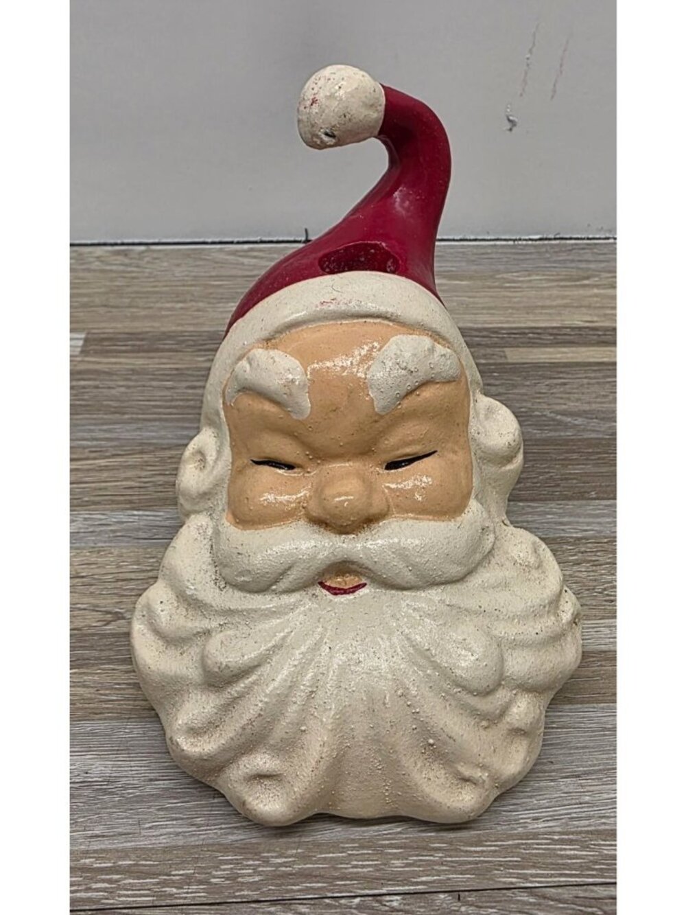 Vintage MCM 5" Santa Head Taper Candle Holder Retro Kitschy Christmas Decor